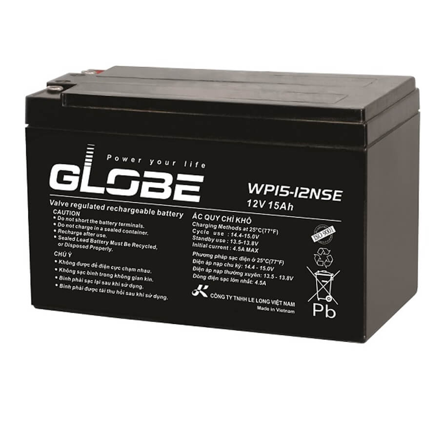 Ắc quy 12V-15Ah GLOBE WP15-12NSE